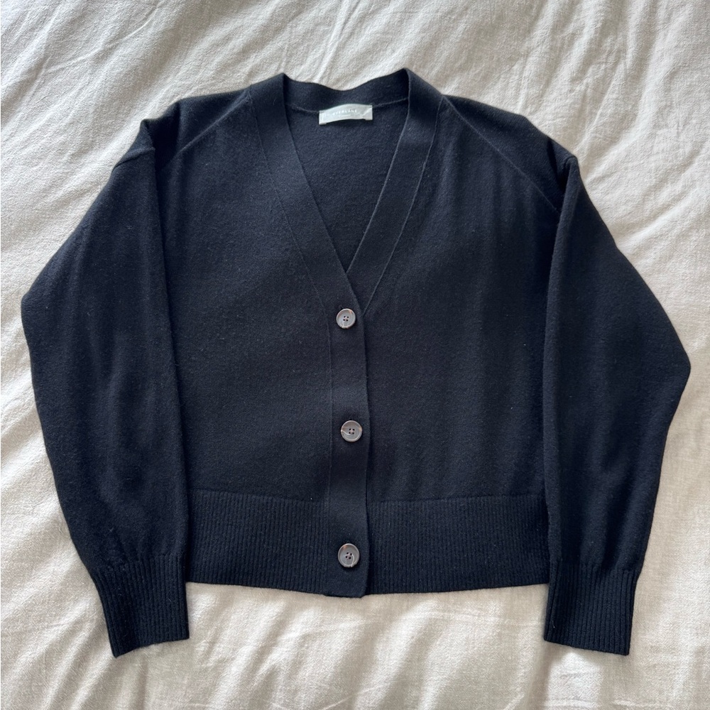 Everlane 100% Cashmere Classic Black Women's Cardigan Sweater